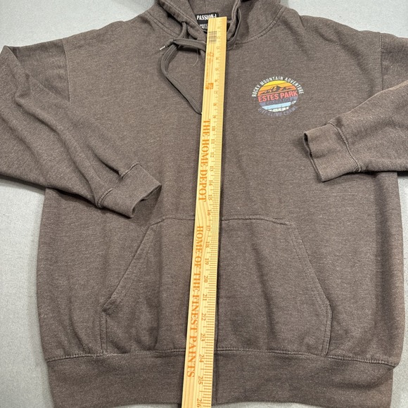 SWEATSHIRT HOODED Estes Park Colorado Rocky Unisex LARGE‎ Full Zip Grey Pocket - Picture 6 of 11